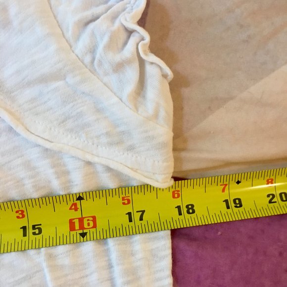 MAS QUE BASICOS White Cotton Ruffle Shirt L - Picture 4 of 5